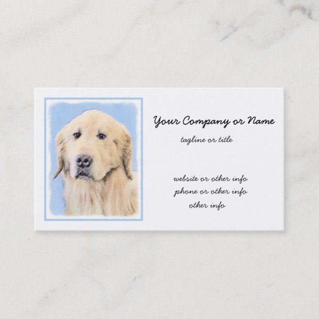 Tarjeta De Visita Pintura de Golden Retriever - Cute original Dog Ar (Anverso)