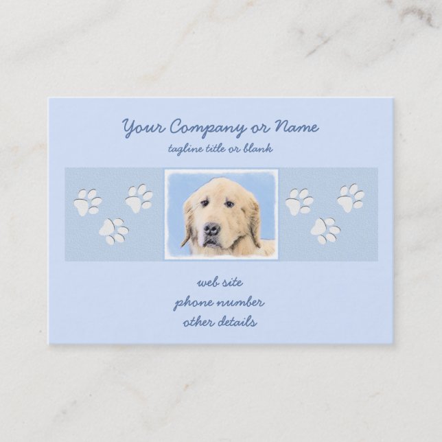 Tarjeta De Visita Pintura de Golden Retriever - Cute original Dog Ar (Anverso)