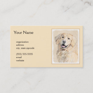 Tarjeta De Visita Pintura de Golden Retriever - Cute original Dog Ar