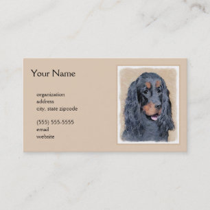Tarjeta De Visita Pintura de Gordon Setter - Arte de Perro Original.