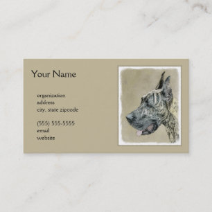Tarjeta De Visita Pintura de gran dano (Brindle) - Arte original del