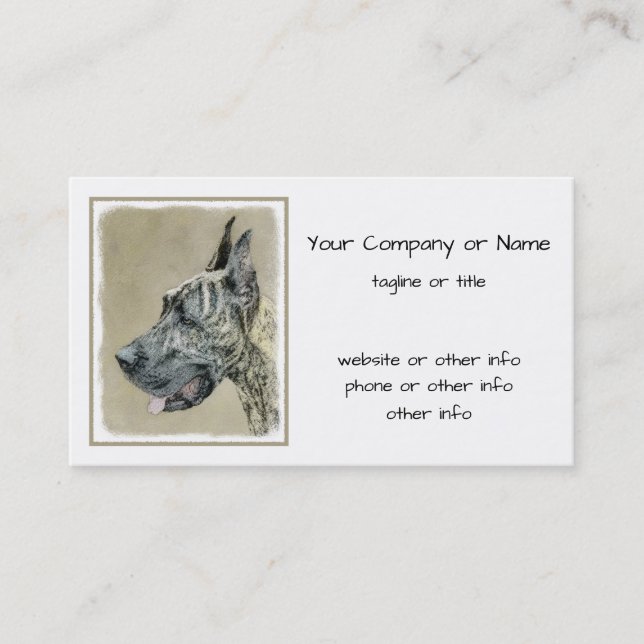 Tarjeta De Visita Pintura de gran dano (Brindle) - Arte original del (Anverso)