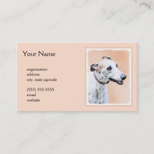 Tarjeta De Visita Pintura de Greyhound - Arte de perros original muy