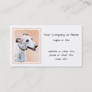 Tarjeta De Visita Pintura de Greyhound - Arte de perros original muy