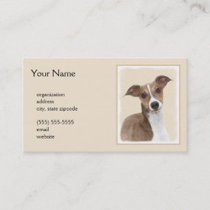Tarjeta De Visita Pintura de Greyhound italiana - Arte Perro Origina