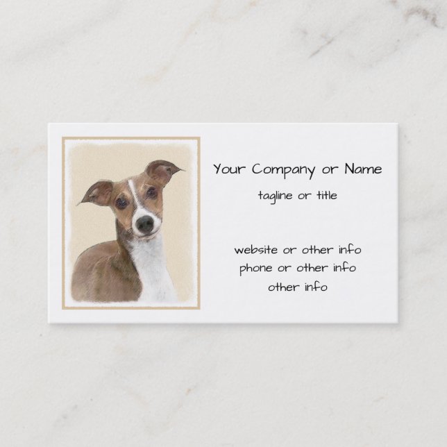 Tarjeta De Visita Pintura de Greyhound italiana - Arte Perro Origina (Anverso)