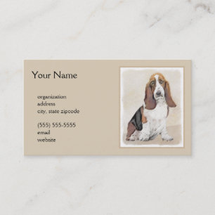 Tarjeta De Visita Pintura de hebilla de basset - Arte de perro origi