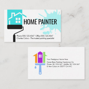 Tarjeta De Visita Pintura de hogar con rodillo