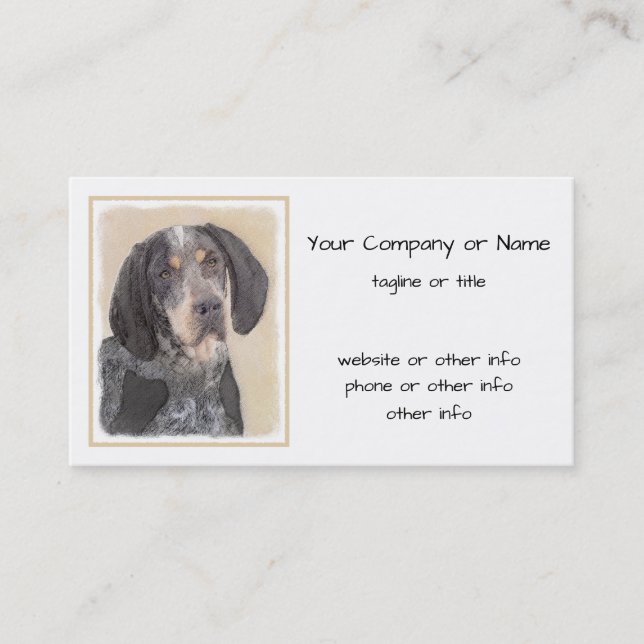 Tarjeta De Visita Pintura de huevo azul - Perro original curado (Anverso)