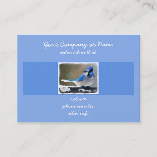 Tarjeta De Visita Pintura de Jay azul - Arte de pájaro original (Anverso)