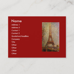 Tarjeta De Visita Pintura de Jorte Seurat: La torre Eiffel (1889)