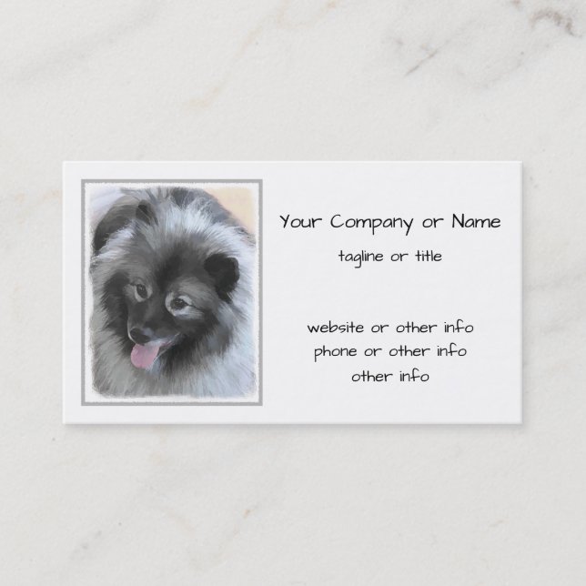 Tarjeta De Visita Pintura de Keeshond Bailey - Arte de perros origin (Anverso)