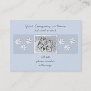 Tarjeta De Visita Pintura de Keeshond Beth - Arte de Perro Original.