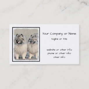 Tarjeta De Visita Pintura de Keeshond Brothers - Arte Perro Original