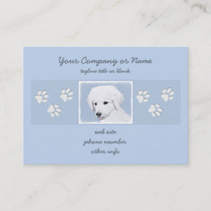 Tarjeta De Visita Pintura de Kuvasz - Arte de perro original lindo