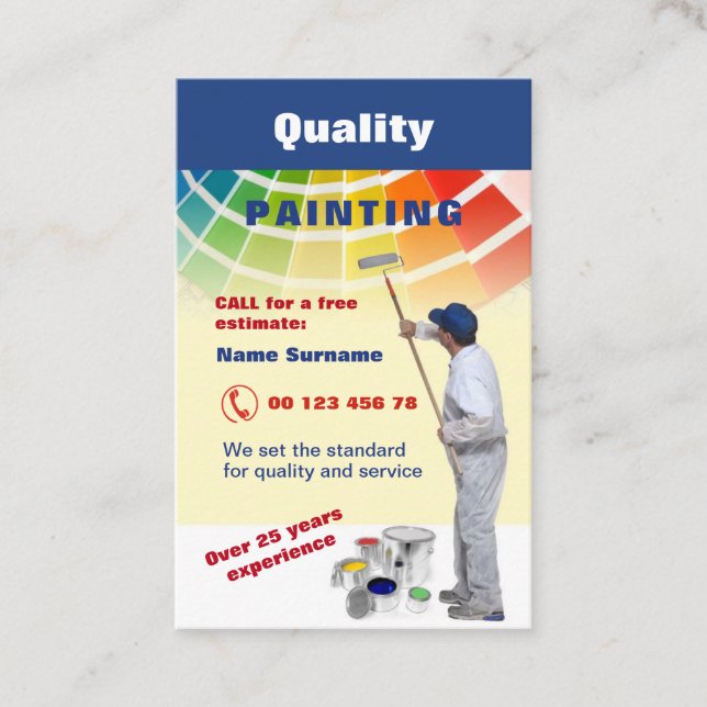 Tarjeta De Visita Pintura de la calidad (Anverso)