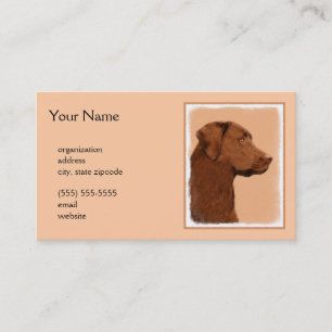 Tarjeta De Visita Pintura de Labrador Recuperador (Chocolate) - Arte