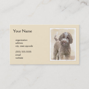 Tarjeta De Visita Pintura de Lagotto Romagnolo - Arte de perro origi
