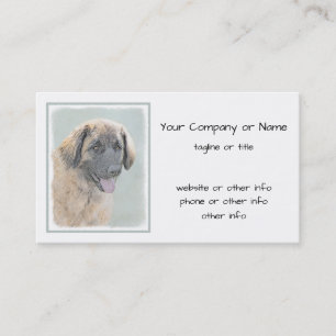 Tarjeta De Visita Pintura de Leonberger - Arte de perro original lin