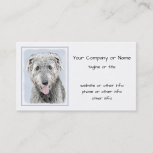 Tarjeta De Visita Pintura de lobo irlandesa - Arte de perro original