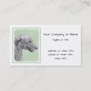 Tarjeta De Visita Pintura de lobo irlandesa - Arte de perro original