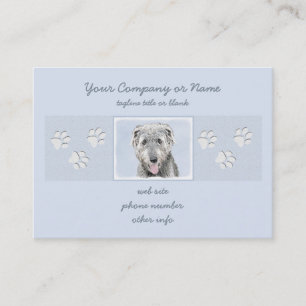 Tarjeta De Visita Pintura de lobo irlandesa - Arte de perro original