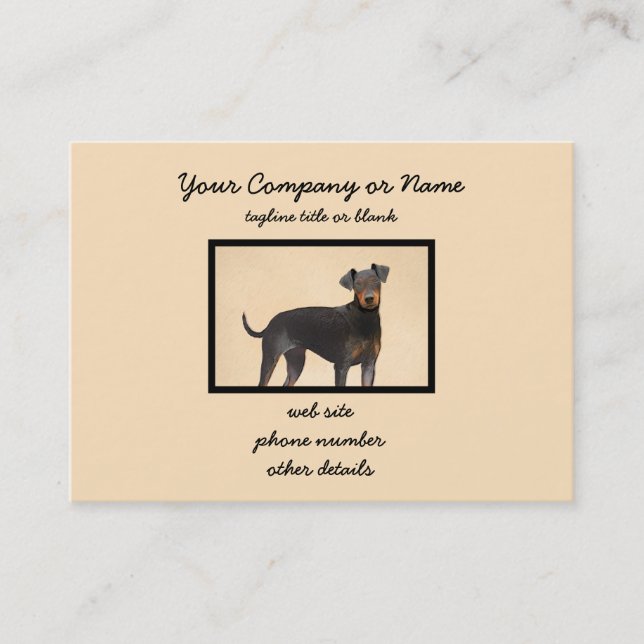 Tarjeta De Visita Pintura de Manchester Terrier Arte Animal Original (Anverso)