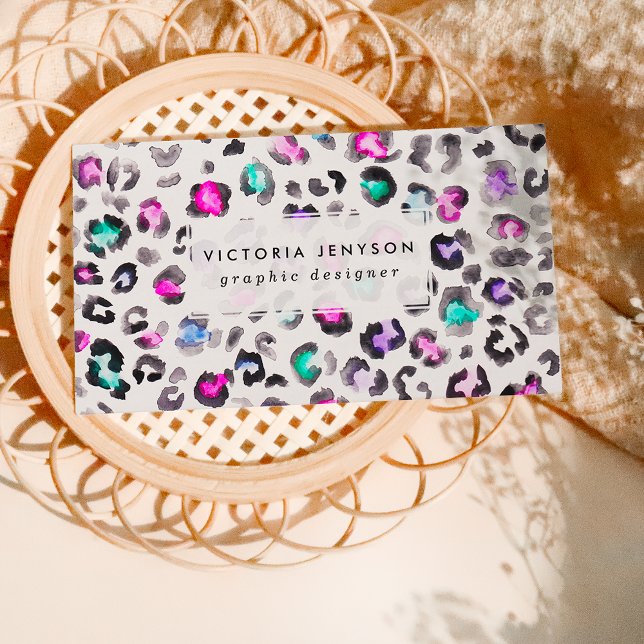 Tarjeta De Visita Pintura de mano Patrón de impresión Leopardo multi (Subido por el creador)