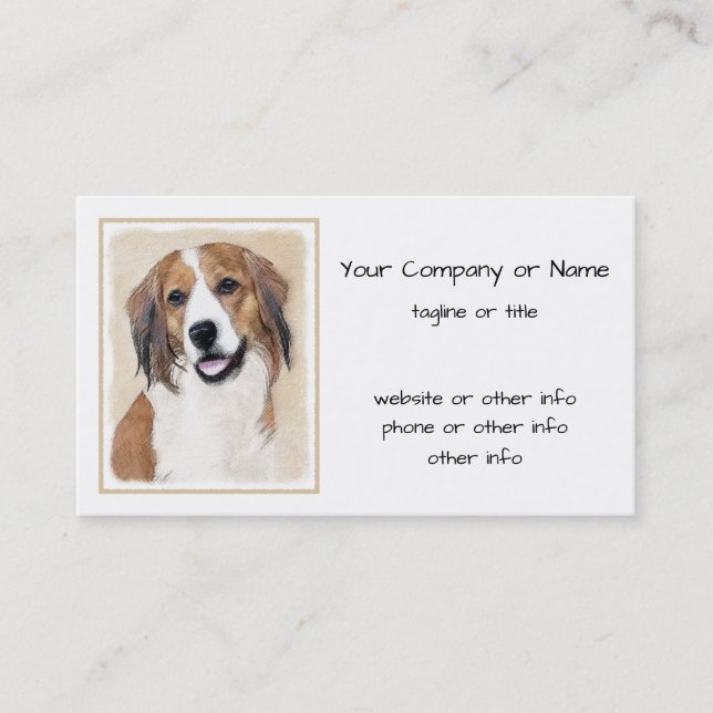 Tarjeta De Visita Pintura de Nederlandse Kooikerhondje - Arte de per (Anverso)