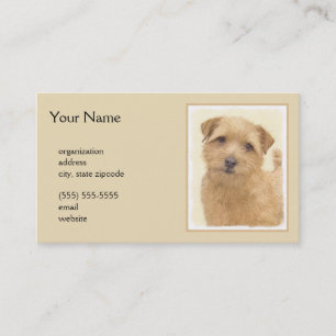 Tarjeta De Visita Pintura de Norfolk Terrier - Arte Perro Original