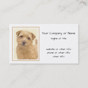 Tarjeta De Visita Pintura de Norfolk Terrier - Arte Perro Original