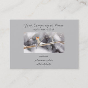 Tarjeta De Visita Pintura de pájaro de madera roja