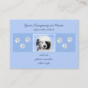 Tarjeta De Visita Pintura de perro de agua portuguesa - Arte origina