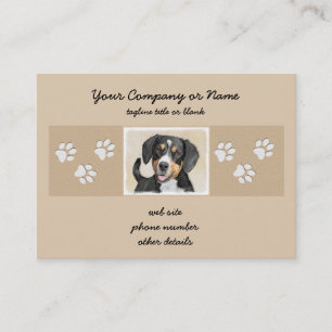 Tarjeta De Visita Pintura de perro de la montaña Entlebucher - Arte