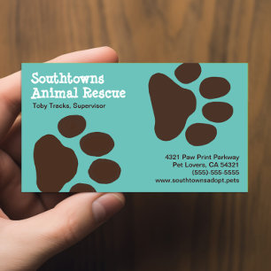 Tarjeta De Visita Pintura de perro imprime animales Verde azulados y