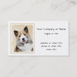 Tarjeta De Visita Pintura de perro islandés - Arte original de perro