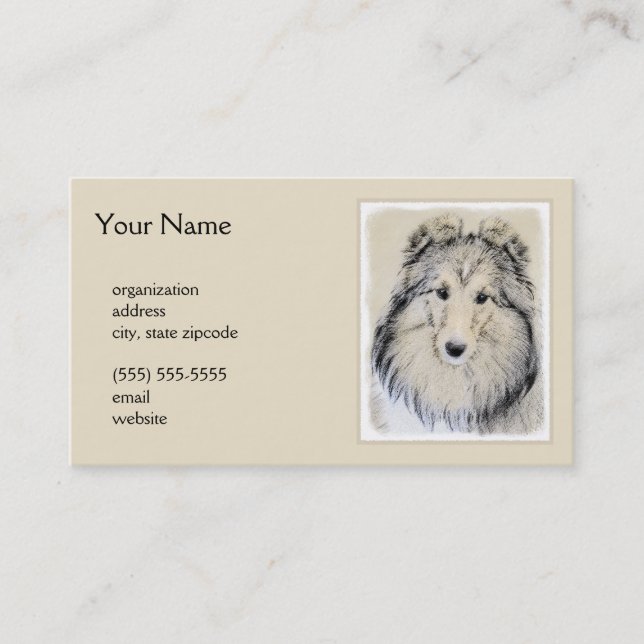 Tarjeta De Visita Pintura de perro pastelero de Shetland - Arte de p (Anverso)