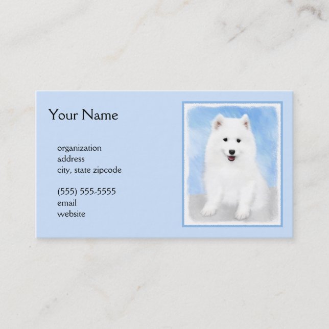 Tarjeta De Visita Pintura de pimienta de Samoyed - Arte Perro Origin (Anverso)