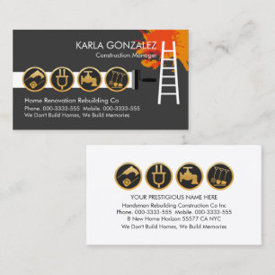 Tarjeta De Visita Pintura De Pincel De Ladder Con Herramientas De Ma