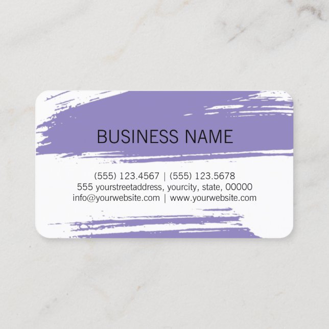 Tarjeta De Visita Pintura de pincel de lavanda moderna (Reverso)