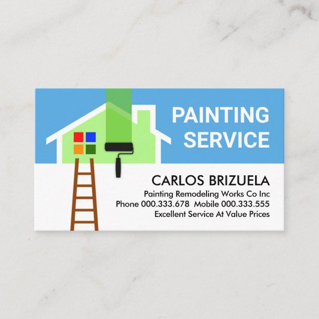 Tarjeta De Visita Pintura de pincel de marco residencial (Anverso)