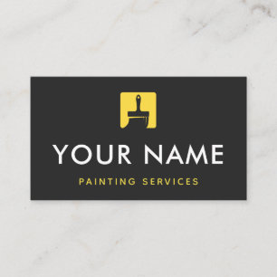 Tarjeta De Visita Pintura de pintador amarillo Pincel de pinturas si