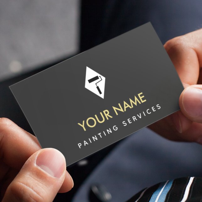 Tarjeta De Visita Pintura de pintador elegante pincel clásico Minima (Subido por el creador)