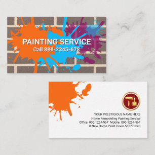 Tarjeta De Visita Pintura de pintura con pintura de pinturas salpica