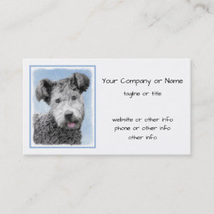 Tarjeta De Visita Pintura de Pumi - Arte de Perro Original.