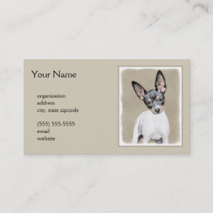 Tarjeta De Visita Pintura de Rat Terrier - Arte Perro Original.