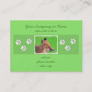 Tarjeta De Visita Pintura de Red Fox - Arte de vida salvaje original