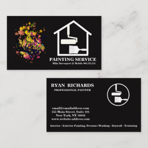 Tarjeta De Visita Pintura de salpicaduras de pintura de casa