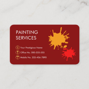 Tarjeta De Visita Pintura de salpicaduras de pintura en casa pintor