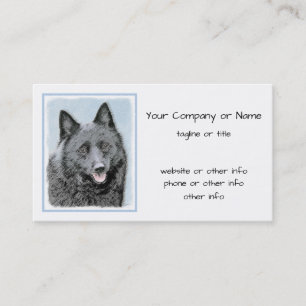Tarjeta De Visita Pintura de Schipperke - Arte Perro Original Cuto